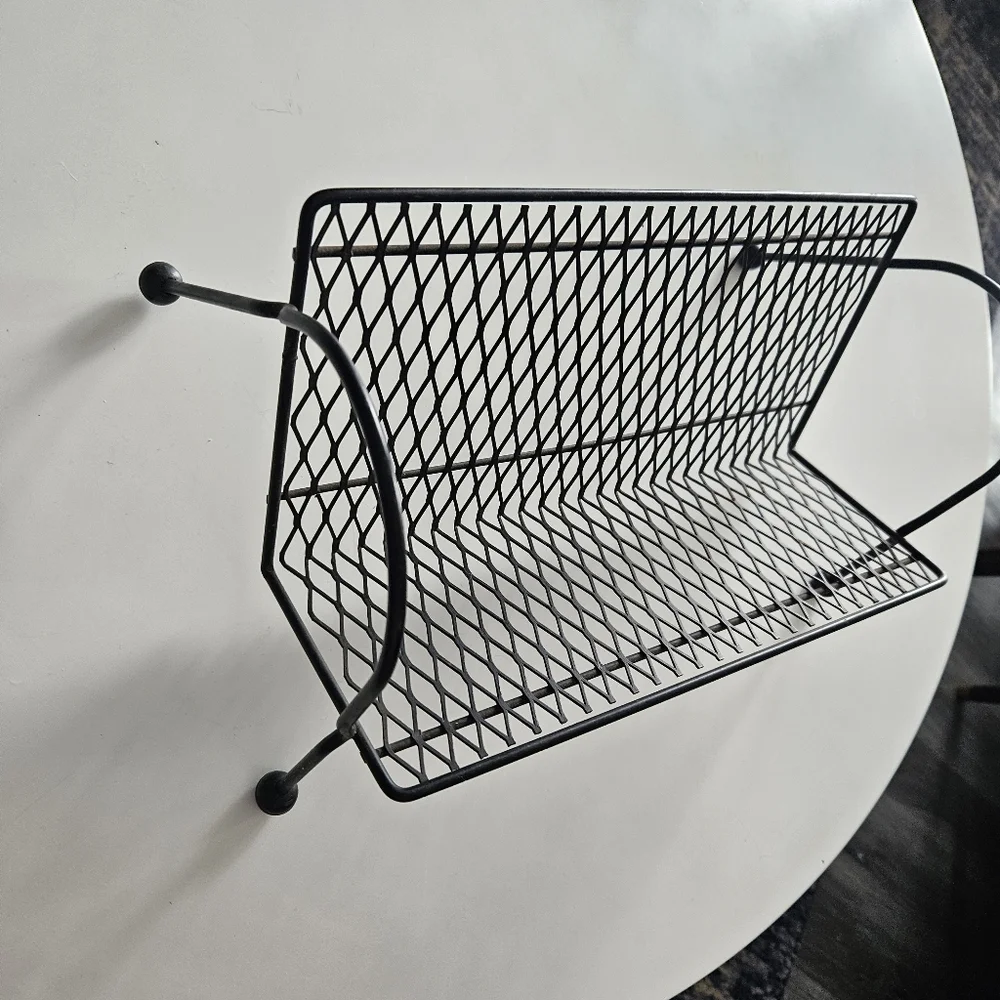 Vintage Atomic Era Black Wire Book/Record/CD Holder